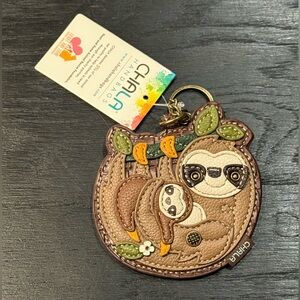 New Chaka Handbags Key Fob Coin Purse Sloth Family